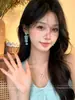 Pendientes de Borla de Grava Color Azul Hielo Menta para Mujer 2026 Nuevo Estilo de Resort de Playa Pendientes Únicos y Hermosos