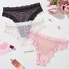 Bragas de Encaje Dulce Amor Europeo y Americano Ultra Delgadas Florales Sexy Puro Deseo Cintura Media Sexy Ropa Interior Lista para Usar para Mujeres