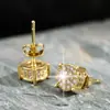 Brincos Masculinos Hip-Hop Populares Europeus e Americanos de Diamante Completo Micro-Incrustados Zircônia Artesanal Brincos Wish Transfronteiriços Brincos Redondos