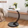 Mesa Auxiliar para Sofá, Mesa de Esquina, Mesa Auxiliar para Sofá de Sala de Estar, Mesita de Noche, Mesa Redonda Pequeña para Balcón, Mesa de Café, Mesa de Noche con Almacenamiento para Dormitorio