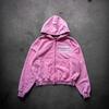 Nuevos Tops Europeos y Americanos Transfronterizos de Otoño e Invierno para Hombres y Mujeres, Chaquetas Cárdigan con Capucha Estilo Urbano Retro con Estampado de Letras