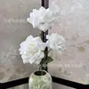 Rosa Simulada de 3 Cabeças, Rosa Enrolada, Decoração de Parede de Flores para Casamento e Hotel, Flor Artificial, Arranjo de Flores para Palco, Flor Simulada