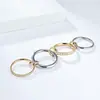 Europeu e Americano Mais Vendido Anel de Aço Titânio com Múltiplos Anéis Empilhados de Quatro Camadas Cravejado com Diamantes Design Personalizado para Mulheres Anel de Dedo de Luxo Leve de Alta Qualidade