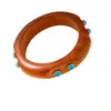 Pulseira de madeira turquesa estilo étnico, venda quente transfronteiriça, pulseira simples e fashion estilo vintage, senso de design, joia de mão de nicho