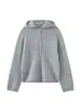 La nueva colección de otoño/invierno del Louvre: Cárdigan de punto estilo japonés, minimalista, casual, con capucha, mezcla de cachemir y seda, un top estilizado para mujer