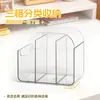 Porta-Canetas Acrílico Transparente com Múltiplos Compartimentos Papelaria Simples para Estudantes Prateleira de Armazenamento Multifuncional Organizador de Mesa de Escritório Caixa de Armazenamento