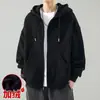 Suéter Cardigan Masculino Primavera e Outono Marca Americana de Moda Jaqueta com Forro de Fleece Roupas Masculinas Top de Casal com Capuz Jaqueta de Outono