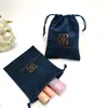 Bolsa de Veludo com Cordão para Armazenamento de Joias, Saco à Prova de Poeira com Design de Cordão, Personalizável em Vários Tamanhos, com Impressão de Logo