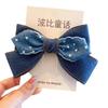 Bobby Cuentos de Hadas Estilo Coreano Borde de Gancho Floral Tela de Mezclilla Lazo Tarjeta para el Cabello de Niños Anillo para el Cabello Accesorios para el Cabello de Encaje para Niñas