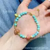 Pulsera Nueva Original de Magnesita Natural con Diamantes Facetados y Accesorios de Ágata en Forma de Calabaza de Amor