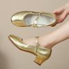 Zapatos de baile cuadrados nuevos, zapatos de baile de verano, tacón medio, suela suave, cuero genuino, transpirables, doble correa, zapatos de baile para adultos, zapatos de mamá