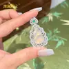 Colgante de Buda de Calcedonia Hielo de Grado Superior con Baño de Plata e Incrustación de Estatua de Buda de Calcedonia Blanco Hielo, Collar de Ágata Hoja de Frijol de Cuatro Estaciones