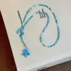 Colar de Estrela-do-Mar Colorida Dopamina para Mulheres, Corrente para Clavícula Estilo Férias na Praia de Verão, Acessório de Pescoço Versátil para o Dia a Dia