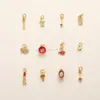 Jingdian Jewelry Cobre Chapado en Oro Colgante Pequeño de Gota Accesorios Pulsera Trenzada DIY Año Animal Accesorios de Cuerda Roja Colgante