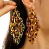 Brincos Europeus e Americanos Transfronteiriços Estampa de Leopardo Floral Retro Moda Merade Nicho Personalidade Única Joia Geométrica para Orelha para Mulheres
