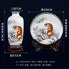 Adornos de Jarrón de Tigre Estilo Chino de Jingdezhen Weizhen Shanhe Juego de Tres Piezas de Jarrón Cerámico Juego de Jarrones Decorativos para Encimera