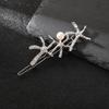 Moda Simple Transfronteriza Europea y Americana Estrella de Mar Perla Hebilla de Rana Accesorios para el Cabello Pinza para el Cabello con Flequillo Lateral Tocado Elegante Combinable para Mujer