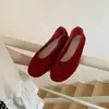 Zapatos planos de mujer estilo retro con punta redonda y boca poco profunda, nueva colección otoño 2026, mocasines casuales versátiles de gamuza sin cordones