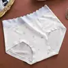 Ropa interior para niñas de Lyocell con estampado fresco de cintura alta, Refrescante, Cómoda, Amigable con la piel, Transpirable, con Refuerzo Extendido, Ropa interior para mujer 2252