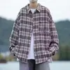 Jaqueta Plaid Nova de Outono 2026 para Homens, Top Casual Solto Fresco e Estiloso com Gola Lapela, Jaqueta Estilo Pequeno Aroma