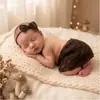 Ropa de punto de mohair hecha a mano de origen transfronterizo para fotografía infantil, falda pequeña, atuendo de estilismo, ropa para fotografía de bebé, falda corta, tocado