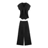 Conjunto Informal de Verano 2026 Estilo Commuter Pantalones de Pierna Ancha para Mujer Conjunto de Dos Piezas de Moda Transmisión en Vivo Dropshipping Distribución
