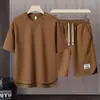 Terno masculino de verão, moda solta, shorts masculinos de manga curta, conjunto de duas peças, bonito, conjunto esportivo casual de alta qualidade