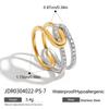 Diseño Transfronterizo Silencioso Sentido de Diseño Estilo Muy Simple Anillo Ajustable de Apertura Doble Hueca de Acero Inoxidable y Oro de 18K Tipo Clip para Papel