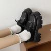 Zapatos de Moda de Cuero con Cordones Estilo Francés y Suela Gruesa para Mujer Modelo Nuevo Primavera 2026 con Hebilla Metálica Mocasines Versátiles Estilo Británico para Mujer