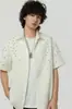 Camisa Decorativa de Bordado Punto de Cruz de Manga Corta para Hombre, Nueva Primavera/Verano Ajuste Holgado, Versátil Estilo Universitario, Top Casual de Pareja para Mujer