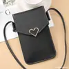 Novo estilo tendência cadeado crossbody tela sensível ao toque transparente carteira para celular feminina retrô estudante cor sólida fivela carteira pequena