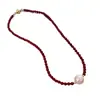 Collar de Perlas de Vidrio Lujo Ligero Ankora Rojo con Cuentas Collar de Perlas para Mujer Diseño Sensación Nicho Cadena Clavícula