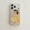 Capa de Celular Criativa Europeia e Americana de Menina Emburrada Adequada para iPhone 17 Pro Max, Capa Rígida Fofa para Apple 16 Pro e 15 Pro