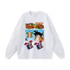 Camiseta de Manga Corta Vintage con Estampado de Dibujos Animados para Hombre Transfronteriza Chaleco de Algodón Holgado Street para Hombre y Mujer de Media Manga