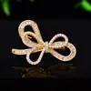 Broche de Lazo Completo de Diamantes de Lujo Ligero, Pin de Circonita de Moda y Exquisito, Broche Accesorio de Ropa de Gama Alta al por Mayor