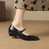 Zapatos Mary Jane Estilo Francés 2026 Nuevos Zapatos Profesionales de Tacón Bajo con Correas, Mocasines Elegantes para Sociales, Tallas 33-43