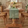 Camino de mesa hecho a mano con borlas caladas transfronterizas, estilo pastoral francés, cubierta larga de mesa para mesas de comedor, decoración del hogar
