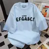 Camiseta Holgada de Manga Corta con Estampado de Letras Estilo Verano 2025 Hong Kong para Hombres y Mujeres, Tops Retro Versátiles de Moda para Estudiantes