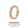 Anillo Hueso de Serpiente V-Oro Versión de Alta Gama Madreperla Blanca Anillo con Forma de Serpiente Incrustado de Diamantes Chapado en Oro Rosa de 18K Anillos de Pareja para Mujeres