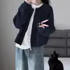 Cardigã de malha preguiçoso, moderno e versátil, estilo coreano para mulheres, coleção de outono 2026, plus size, modelagem solta e suéter coat afina a silhueta