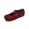 Weiwei Girl 2188-11 Zapatos Mary Jane para Mujer Zapatos Planos con Correa Cruzada Zapatos de Ballet Retro Punta Redonda Escote Bajo para Mujer