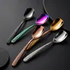 Cuchara cuadrada de acero inoxidable 304, cuchara de café martillada, cuchara para remover, elegante cuchara de postre, cuchara para el hogar, cuchara para helado