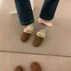 Zapatillas Retro Birkenstock Planas y Peludas para Mujer 2026 Nuevo Otoño/Invierno de Punta Cerrada Medias Zapatillas Zapatos de Algodón para la Nieve