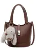 Bolso Cubo de Nicho Estilo Coreano para Mujer Nuevo Modelo 2026 con Acabado de Alta Gama, Bolso de Mano Sencillo con Patrón de Lichi, Bolso de Hombro y Cruzado de Lujo Ligero