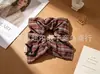 Goma de pelo cuadrada retro francesa para coleta, scrunchie artístico de estilo de hada, bufanda para mujer, accesorios, al por mayor en stock