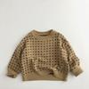 Outono e inverno suéter pulôver moderno verde pulôver coreano infantil pequeno suéter floral gola redonda suéter base