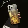Capa de celular IMD com cauda de raposa e estampa metálica, adequada para Apple 15promax estampa metálica 14PRO moderna 12 senso avançado 11