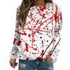 Camiseta de Halloween de manga larga con cuello redondo y personalidad informal con impresión digital 3D para mujer, nueva ropa de comercio exterior transfronterizo de otoño