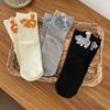 Calcetines de Moda de Algodón Peinado, Dibujos Animados de Gato Huevo, Lindos, Hasta la Mitad de la Pantorrilla, Sin Costuras, Divertidos Calcetines de Trasero de Gato, Calcetines de Pareja