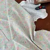 Tela de Algodón Floral Estilo Pastoral de 40 Hilos, Floral Suave Pintado a Mano Tela Floral de Algodón Puro Famosa en Internet con Combinación de Colores Elegante y Fresca